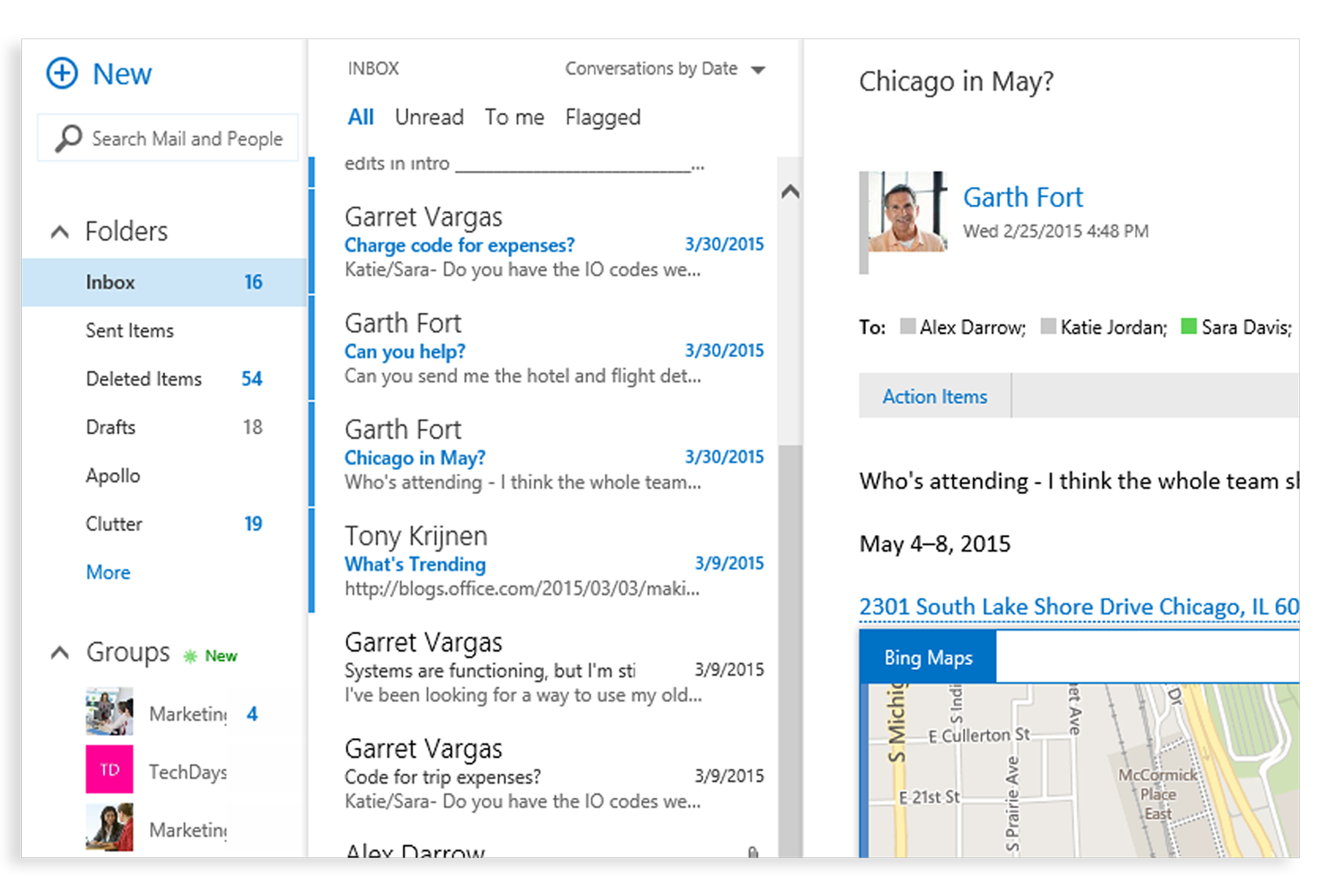 screenshot of Microsoft Exchange